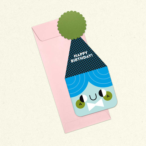 XL Blue Birthday Party Hat Greeting Card