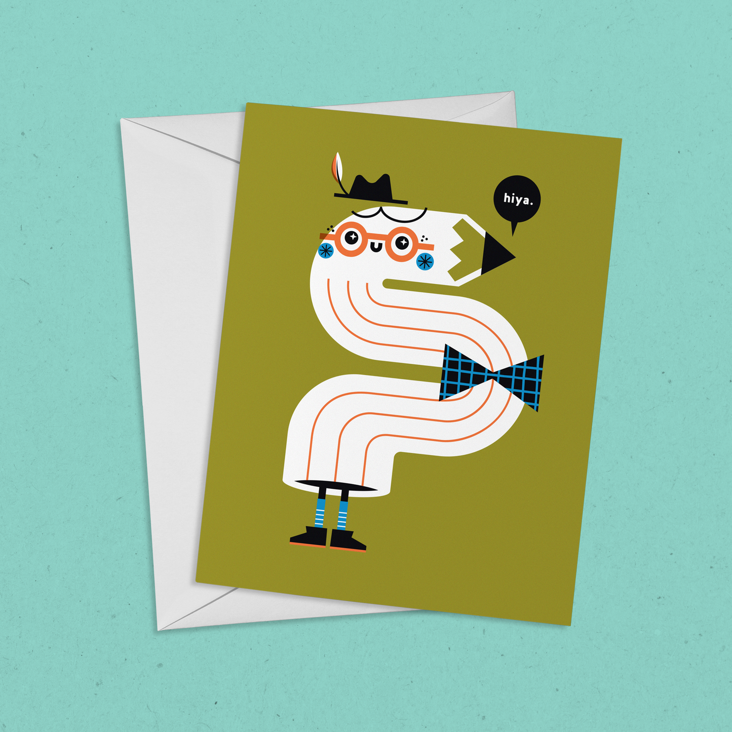hiya! Pencil Greeting Card