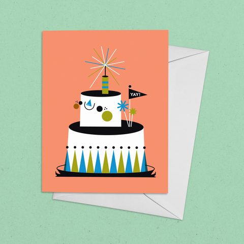 Yay! Birthday Cake Greeting Card