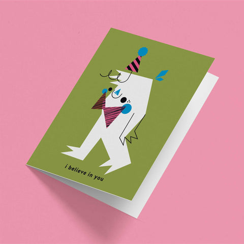 I Believe In YOU Cute Monster Greeting Card