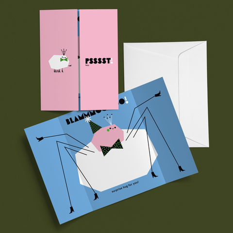 Surprise Spider Hug Gatefold Greeting Card