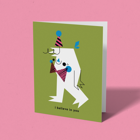 I Believe In YOU Cute Monster Greeting Card
