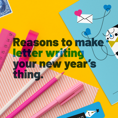 Image showing writing supplies, desk accessories, and brightly colored paper and greeting cards.