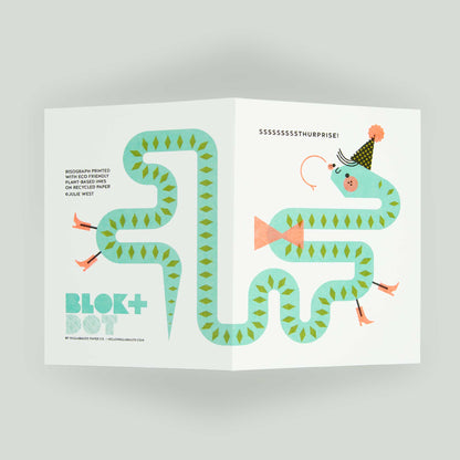 Surprise Snake (Updated!) Risograph Greeting Card