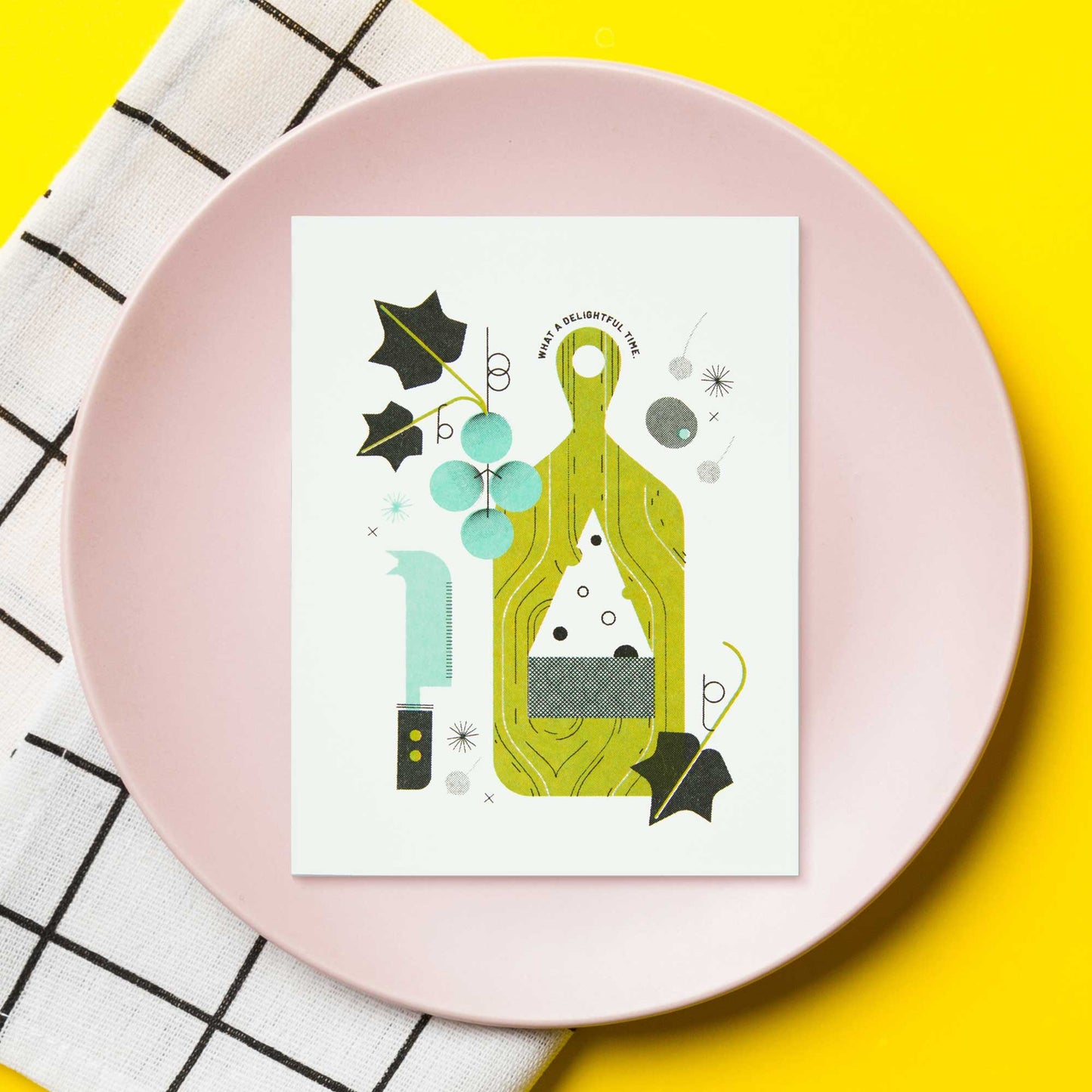 What a Delightful Time Charcuterie Risograph Greeting Card