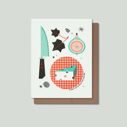 Thank You So Much For Hosting Charcuterie Risograph Greeting Card