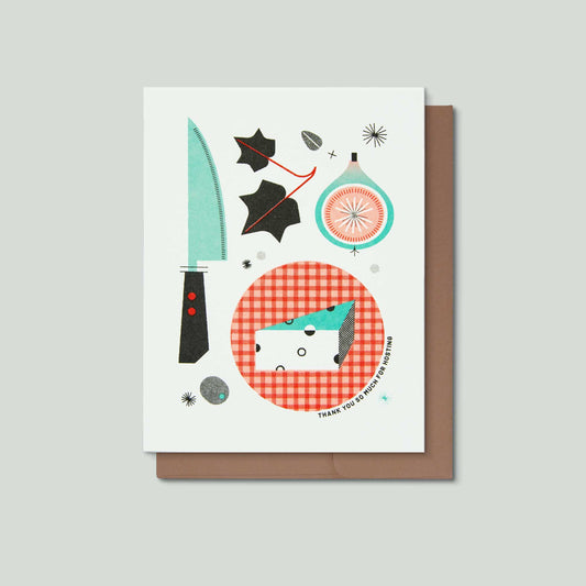 Thank You So Much For Hosting Charcuterie Risograph Greeting Card