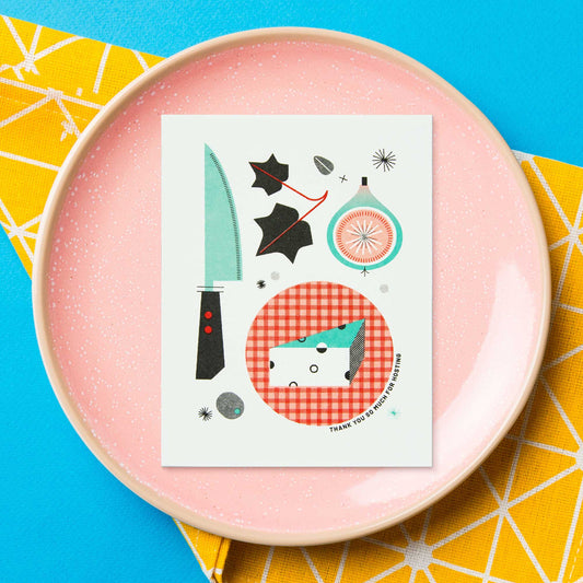 Thank You So Much For Hosting Charcuterie Risograph Greeting Card