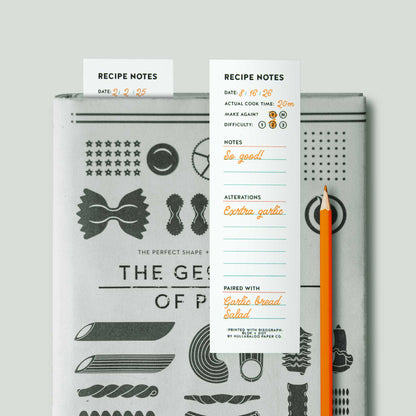 Recipe Notes Risograph Cookbook Bookmarks | Set of 30