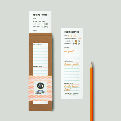 Recipe Notes Risograph Cookbook Bookmarks | Set of 30