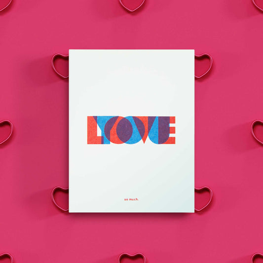 Love You Risograph Greeting Card