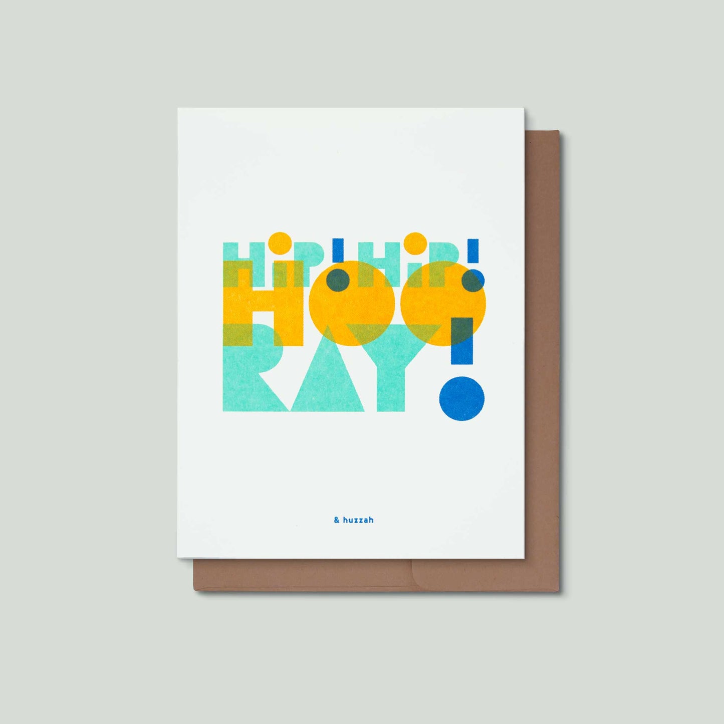 Hip! Hip! Hooray! Risograph Greeting Card