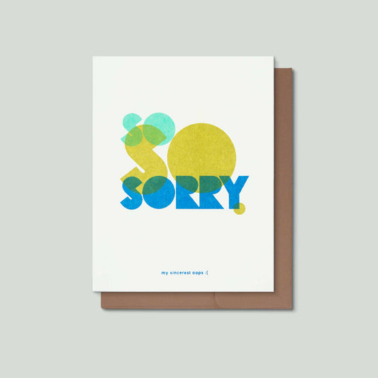 so SO Sorry Risograph Greeting Card
