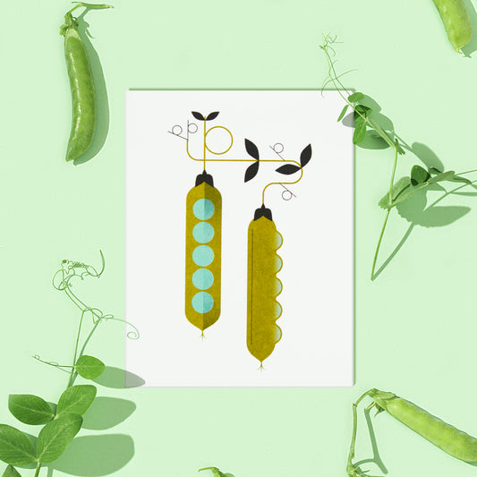 Peas Risograph Greeting Card