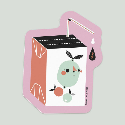 Sad Drip Lemon Juicebox Vinyl Sticker