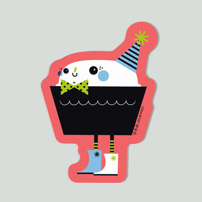 Sprinkle Nose Birthday Cupcake Vinyl Sticker