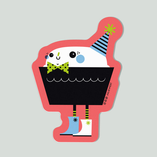 Sprinkle Nose Birthday Cupcake Vinyl Sticker