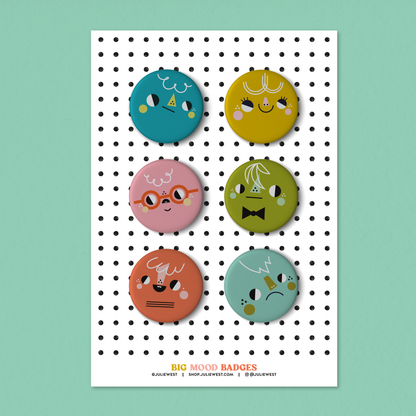 Big Mood Button Pin Badges