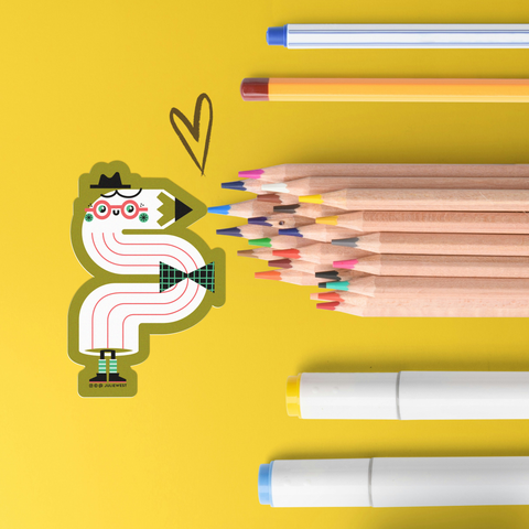 hiya! Pencil Vinyl Sticker