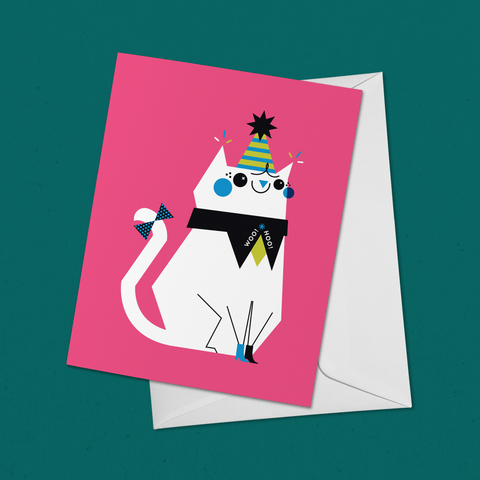Party Cat Greeting Card