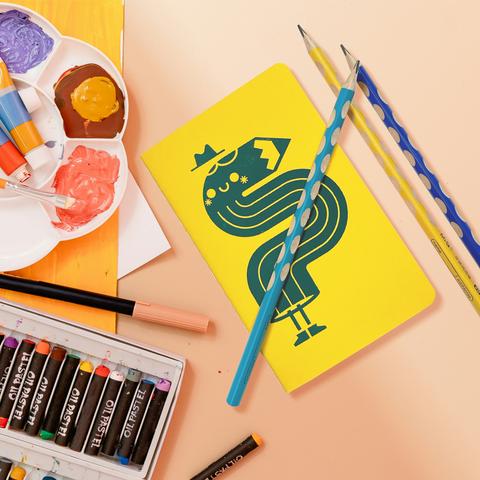 Bendy Pencil Hand-printed Pocket Notebook