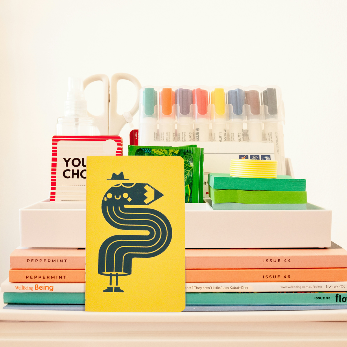 Bendy Pencil Hand-printed Pocket Notebook