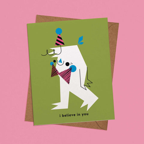 I Believe In YOU Cute Monster Greeting Card