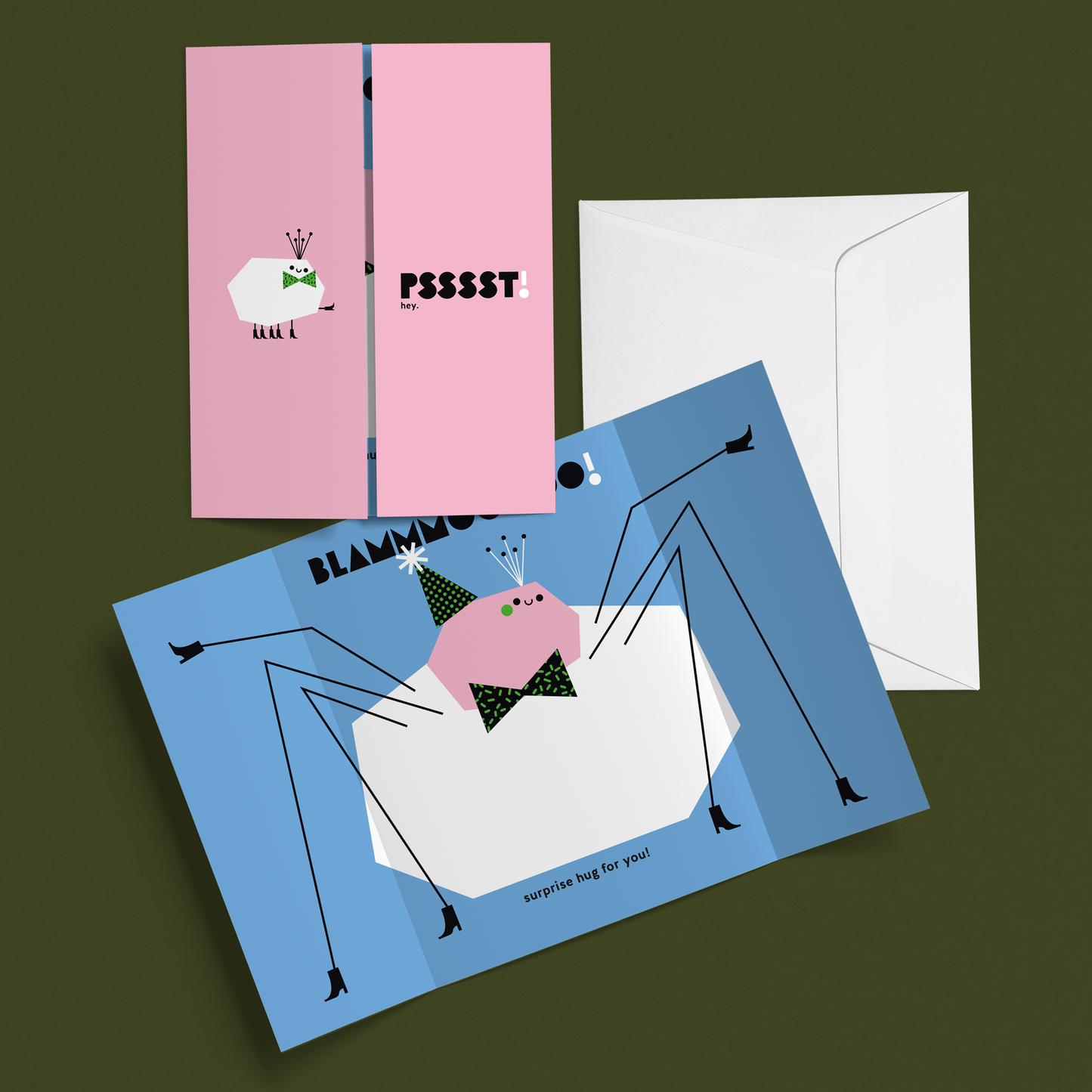 Surprise Spider Hug Gatefold Greeting Card