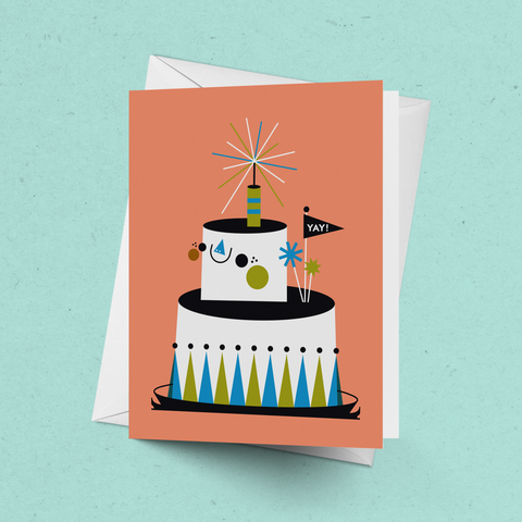 Yay! Birthday Cake Greeting Card
