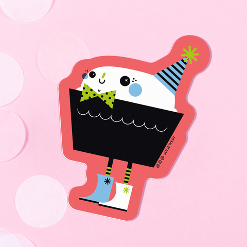 Sprinkle Nose Birthday Cupcake Vinyl Sticker