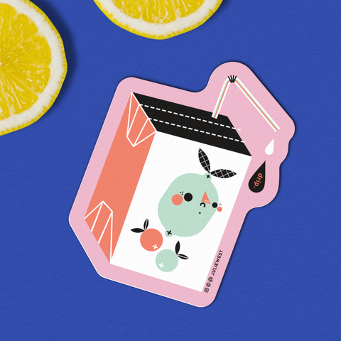 Sad Drip Lemon Juicebox Vinyl Sticker