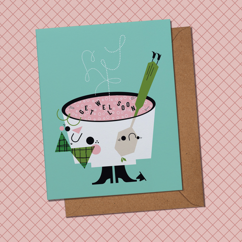 Get Well Soon Letter Soup Greeting Card