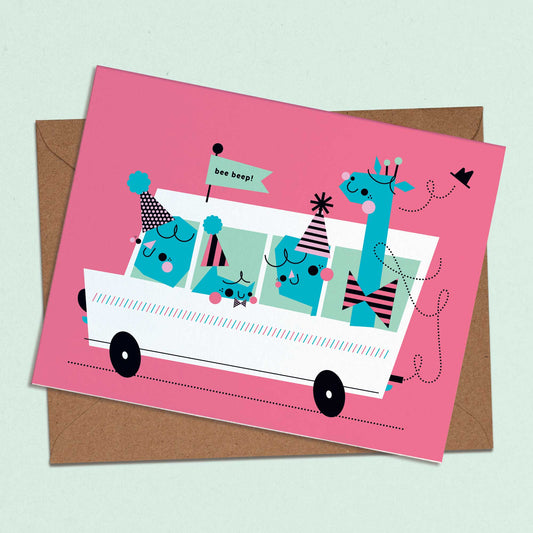 It's The Party Bus! Greeting Card (Final Stock)