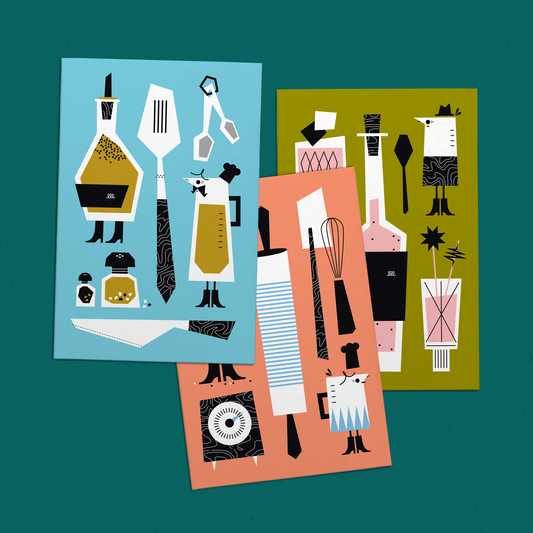 Recipe Card… Cards - 3 Card Set (Baking, Cooking, & Cocktails)