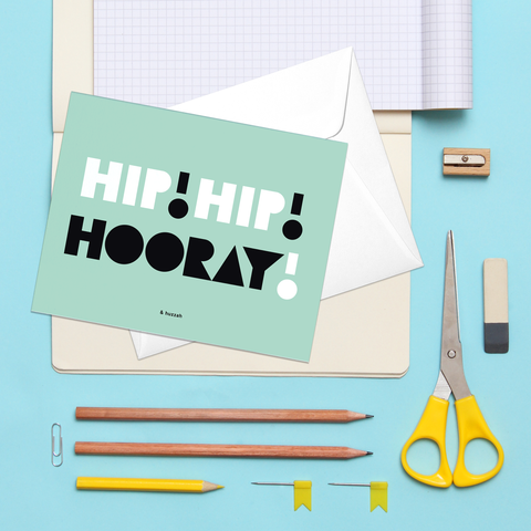 Hip! Hip! Hooray! & Huzzah | Congratulations Greeting Card