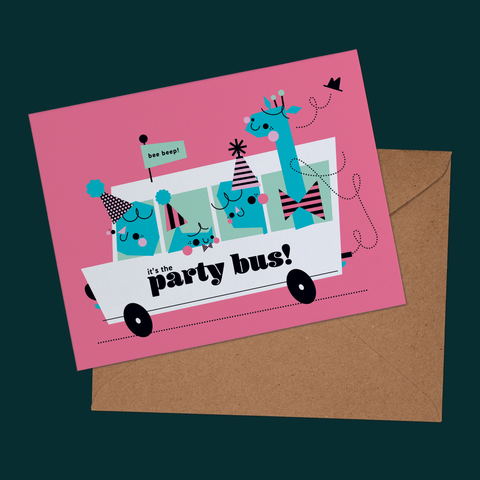 Party Bus - Greeting Card